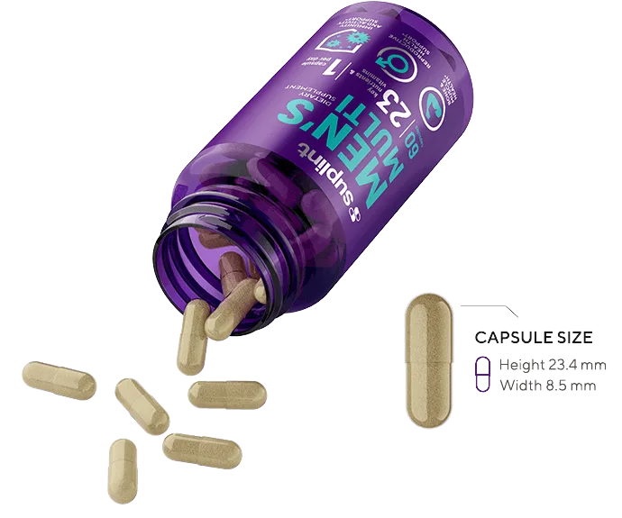 Complejo Multivitamínico para Hombres, 60 cápsulas - OpenedCapsula mens multi png