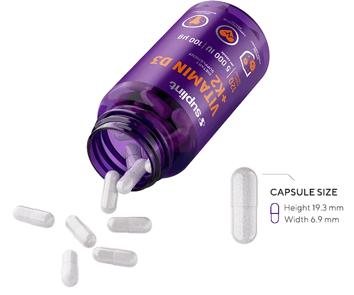 Vitamina D3+K2, 120 capsule - OpenedCapsula vitamin d k png