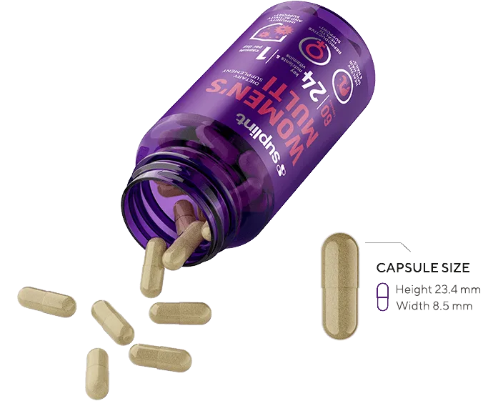 Complexe Multivitaminé pour Femmes, 60 gélules - OpenedCapsula women s multi png