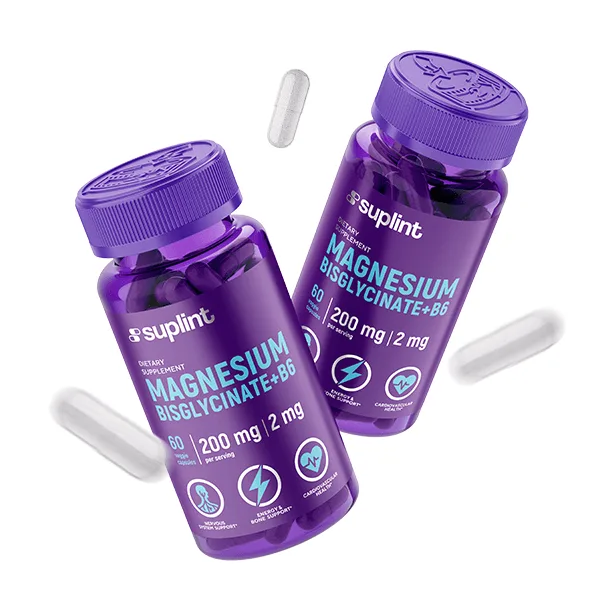 Magnesium + B6, 60 capsules - fly magnesium png
