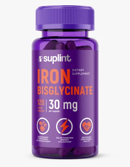 Bisglycinate de Fer, 120 gélules - iron new png