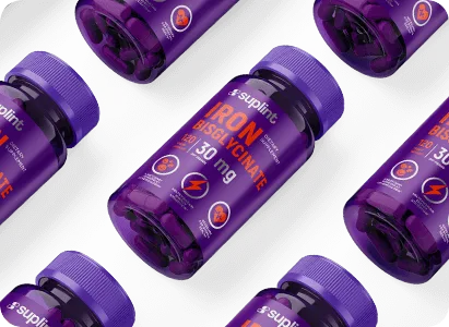 Iron bisglycinate, 120 capsules - small diagonal iron png