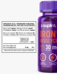 Iron bisglycinate, 120 capsules – iron new png